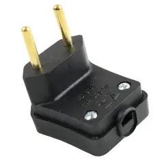 Perlex - Plugue Macho 90° Grande Preto 2 Polos 10A