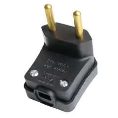Perlex - Plugue Macho 90° Grande Preto 2 Polos 20A