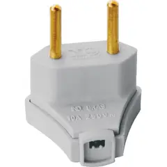 Perlex - Plugue Macho 90° Cinza 2 Polos 10A