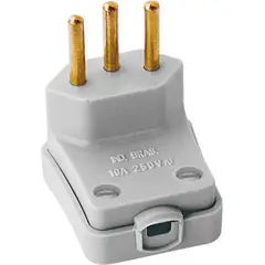 Perlex - Plugue Macho 90° Grande Cinza 3 Polos 10A