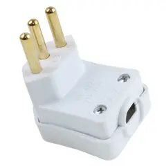 Perlex - Plugue Macho 90° Grande Branco 3 Polos 20A