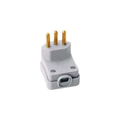 Perlex - Plugue Macho 90° Grande Cinza 3 Polos 20A