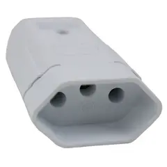 Perlex - Plugue Fêmea Branco 3 Polos 20A
