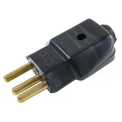 Perlex - Plugue Macho Preto 3 Polos 20A