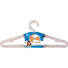 Zeek - Cabide Adulto 3 Unidades 40x2,40x19cm Cristal