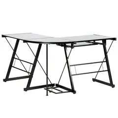 Just Home Collection - Mesa de escritorio em L Preta 120X50X73