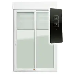 Brimak - Porta Integrada Veneziana com Controle Remoto 220V PVC Branco 2 Folhas Móveis 230x150x13cm Itec