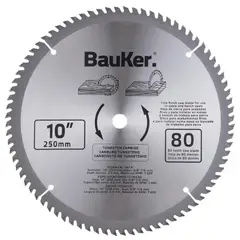 Bauker - Lâmina de Serra Circular 10" 80 Dentes Alumínio Natural
