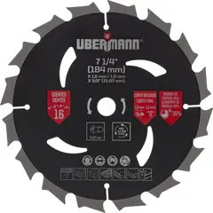 Bauker - Lâmina de Serra Circular TCT 7.1/4" 16 Dentes Preto