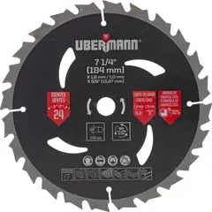 Bauker - Lâmina de Serra Circular TCT 7.1/4" 24 Dentes Preto