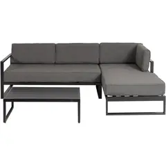 Just Home Collection - Conjunto de Área Externa Seccional Toledo com 3 peças Cinza
