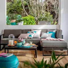 Just Home Collection - Conjunto de Área Externa Seccional Toledo com 3 peças Cinza