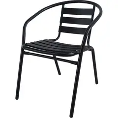 Just Home Collection - Poltrona Slat de Alumínio e Metal Preto