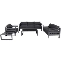 Just Home Collection - Conjunto de Área Externa Marsella com 5 peças Preto