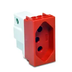 Steck - Módulo Tomada 20A Stella Vermelho Bivolt