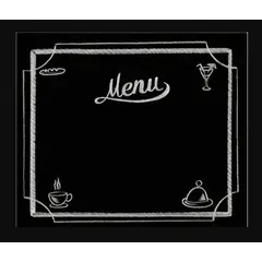 Flok - Quadro de Tecido Adesivo Lousa Gourmet Menu 40x49cm Preto