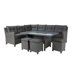Just Home Collection - Conjunto Estar Rattan 10 Lugares 6 Peças Gipsy