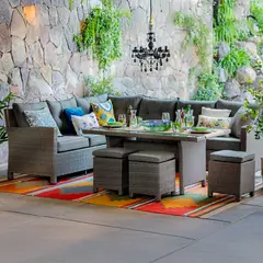 Just Home Collection - Conjunto Estar Rattan 10 Lugares 6 Peças Gipsy