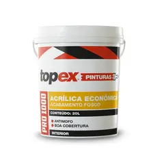 Topex - Tinta Acrílica Fosco Pro 1000 Econômico 20L Branco