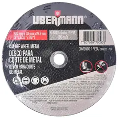 Ubermann - Disco Abrasivo Corte Metal 9Pol.