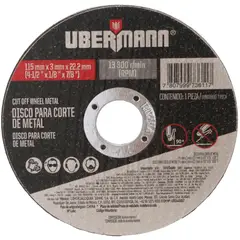 Ubermann - Disco Corte Metal 4.1/2 Polegadas X 1/32 Polegadas