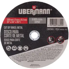 Ubermann - Disco Corte Metal 9Pol X 1/8Pol.