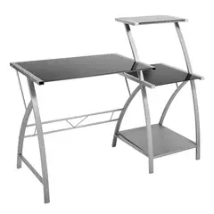 Just Home Collection - Mesa Escritório Vidrio com Rep 123x52x101 Preta