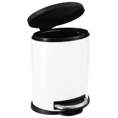 Just Home Collection - Lixeira 5l Metal Lunar Pedal Branco e Preto
