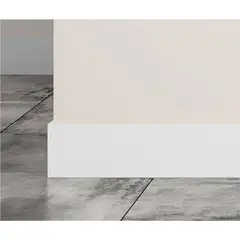 Vert - Rodapé Liso Reto 5x1,5cm Barra 270cm MDF Idrofulgo Branco Clássico