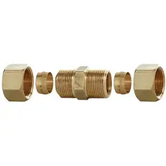 Blukit - Nipple Para Gás 3/8 Tc X 3/8 Tc Com Anilha