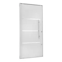Esquadrisul - Porta Pivotante e Friso Alumínio Branco Direita 220x100x8,6cm Topsul