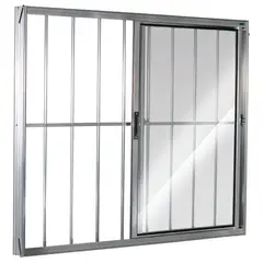 Esquadrisul - Janela de Correr Alumínio Brilhante 2 Folhas Com Grade Esquerda 120x120x8cm Ecosul