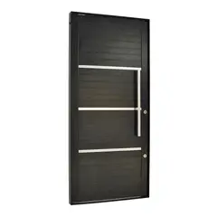 Esquadrisul - Porta Pivotante e Friso Alumínio Preto Direita 220x100x8,6cm Topsul