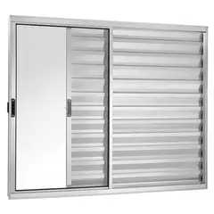 Esquadrisul - Janela Veneziana Alumínio Brilhante 3 Folhas Direita 100x120x8cm Ecosul