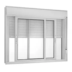 Esquadrisul - Janela Integrada Veneziana Alumínio Branco 2 Folhas Móveis 120x200x12cm Topsul