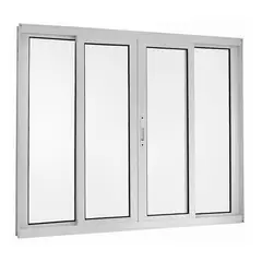 Esquadrisul - Janela de Correr Alumínio Branco 4 Folhas Central 120x200x8,6cm Topsul