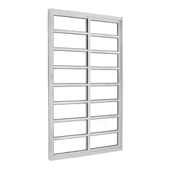 Esquadrisul - Porta de Correr com Travessa Alumínio Branco 2 Folhas Móveis 210x120x8,6cm Topsul