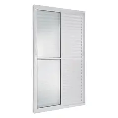 Esquadrisul - Porta Balcão Veneziana de Correr Alumínio Branco 3 Folhas Móveis 210x120x12cm Topsul