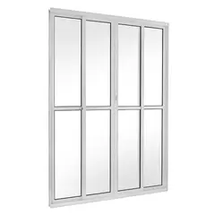 Esquadrisul - Porta de Correr Alumínio Branco 4 Folhas Central 210x200x12cm Topsul