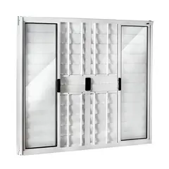 Esquadrisul - Janela Veneziana Alumínio Branco 6 Folhas Com Grade Central 100x150x8cm Ecosul