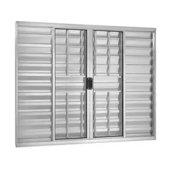 Esquadrisul - Janela Veneziana Alumínio Brilhante 6 Folhas Com Grade Central 100x200x8cm Ecosul