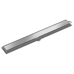 Tigre - Ralo Linear Leve Lisa Saída Por Baixo No Meio Aço Inox 7X50Cm