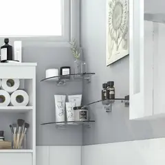 Sensi Dacqua - Prateleira Triangular Vidro Premium Sensi D'acqua Verona Cromado