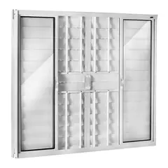 Esquadrisul - Janela Veneziana Alumínio Branco 6 Folhas Com Grade Central 100x120x8cm Fortsul