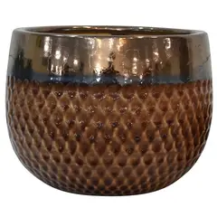 Just Home Collection - Vaso Cerâmica Kura com Ouro G 30x23cm