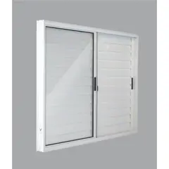 Esquadrisul - Janela Veneziana Alumínio Branco 3 Folhas Direita 100x120x8cm Fortsul