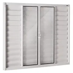 Esquadrisul - Janela Veneziana Alumínio Branco 6 Folhas Central 100x200x8cm Fortsul