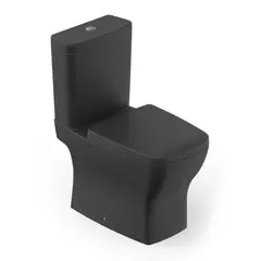 Celite - Kit Completo Bacia com Caixa Boss com Assento e Fixação 84x44x41cm Preto Fosco