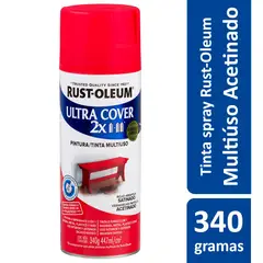 Rust-Oleum - Tinta Spray Ultra Cover 2X340G Multiuso com Grande Poder Cobertura Acetinado Vermelho