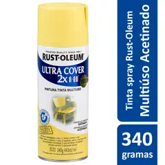 Rust-Oleum - Tinta Spray Ultra Cover 2X 340G Multiuso Grande Poder de Cobertura Acetinado Amarelo Capim-Limão